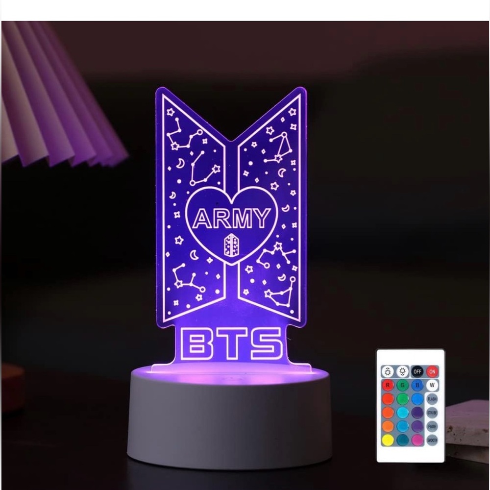 BTS LED Night Light with Remote - 7 Lights Changing NIB